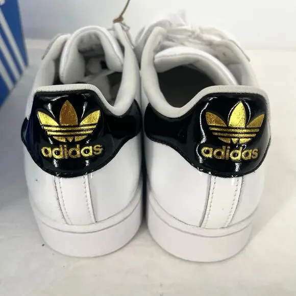 Adidas Originals Superstar II Shell Toe Womens 7.5 White Black Patent NIB - Picture 5 of 8